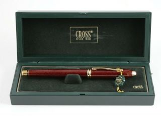 Vintage 14k Nib Cross Townsend Red Lacquer Or Siena Finish Fountain Pen & Box