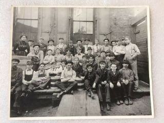 Vintage Photograph Workers In Front Of The Building