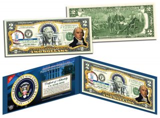 James Madison 4th U.  S.  President Colorized $2 Bill Us Legal Tender