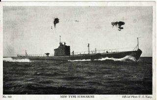 U.  S.  Navy Type Submarine Postcard Pm C.  1940 From Norfolk Virginia