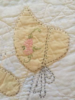 Vtg Hand Stitched Sunbonnet Sue Handmade Embroidered Quilt 90” X 76” Antique? 6