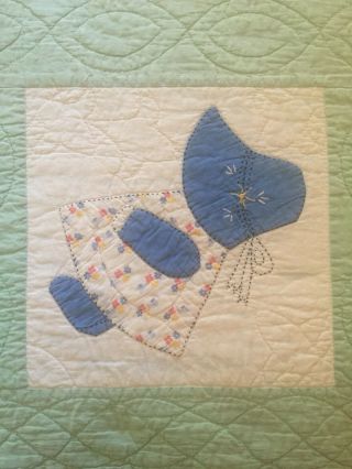 Vtg Hand Stitched Sunbonnet Sue Handmade Embroidered Quilt 90” X 76” Antique? 8
