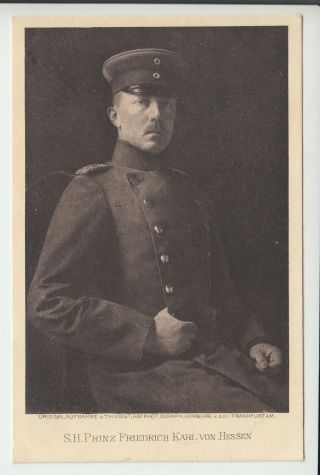 Prince Friedrich Karl Of Hesse Kassel,  Landgrave Of Hesse In Uniform Rare