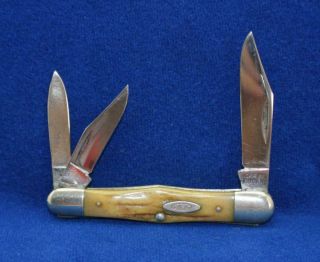 1970 10dot Case Xx U.  S.  A.  5383 Stag Whitter Three Blade Pocket Knife