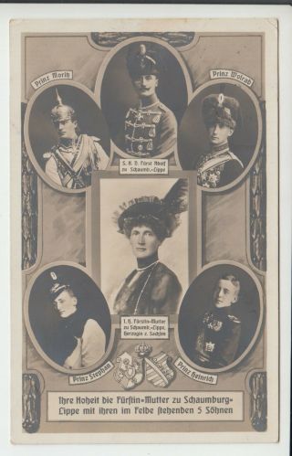Princess Marie To Schaumburg Lippe & Sons In Various Uniforms In Ww1 1917 Rare