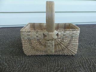 Reserved For Bisqdoll Two Baskets White Oak Hand Made Woven Tennessee 1970 