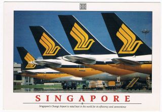 Postcard Sia Singapore Airlines Changi Airport Aviation Airways Oversized