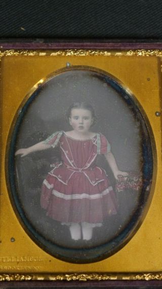 1/4 Plate Tinted Daguerreotype Of A Young Girl Williamson Bros Brooklyn York