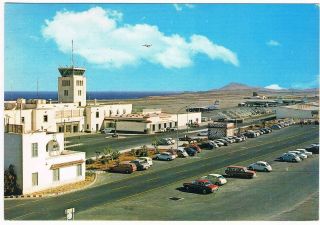Postcard Gran Canaria Airport Spain Spantax Dc - 7 Aviation Airline Airways