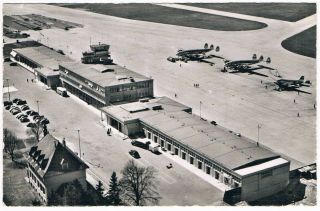 Postcard Geneva Cointrin Airport Lockheed Constellation Dc - 3 Aviation Airline