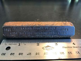 Lehigh County Prison In Allentown Pa Work Release Dedication Steel Bar 1869 - 1976