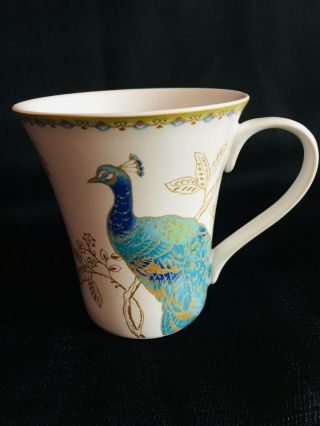222 Fifth Peacock Garden Fine Porcelain China Coffee Tea Mug Cup