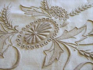 MARGHAB WHEAT PATTERN LINEN & MARGANDIE ORGANDY TABLECLOTH & 12 NAPKINS 8