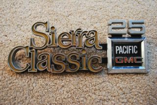 1976 - 80 Gmc Sierra Classic 25 Fender Emblem Euc Pacific Gmc