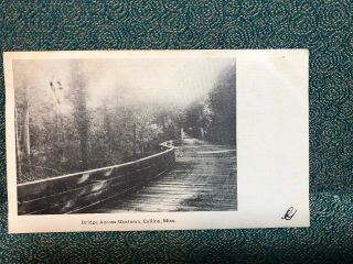 Collins Mississippi Wooden Bridge Across The Okatoma River Rare Postcard