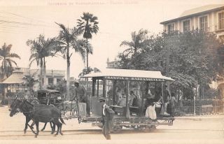 Barranquilla,  Colombia,  Horse Drawn Trolley With Driver,  Real Photo Pc C 1910 - 20