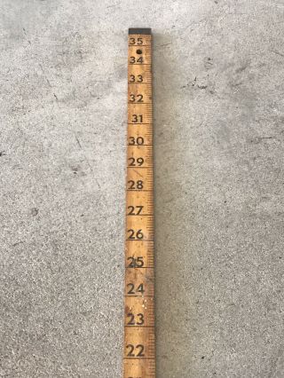 Antique Us Maine Weather Bureau Timber Wood Snow Measuring Yard Stick 36  Usa