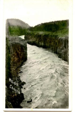 Miles Canyon - Yukon River - Whitehorse - Alaska - Rppc - Vintage Real Photo Postcard