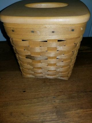 Longaberger Tissue Basket Tissue Holder Box Longaberger Woodcraft Lid