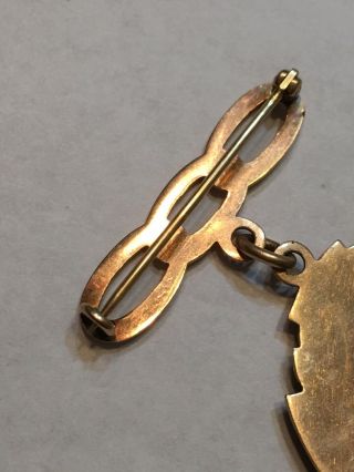 Antique 10K GOLD Enamel ODD FELLOWS California 35 Year Fraternal Medal Pin 4
