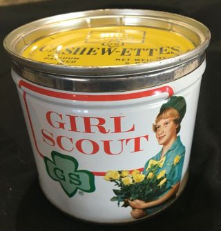 Rare Vintage Girl Scout Cashew - Ettes Can 1950’s - 1960’s?