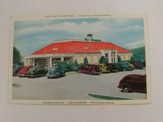Vtg Postcard Hot Shoppes Drive - In Restaurants Washington Baltimore Philadelphia