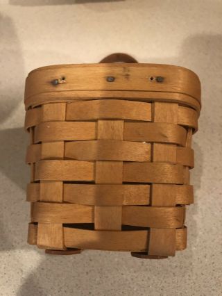 Longaberger Chives Basket With Leather Handle,  Protector And Liner,  1999