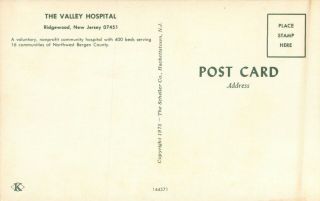An Aerial View Of The Valley Hospital,  Ridgewood,  Jersey NJ 2