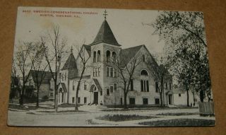 C1910 Swedish Congregational Church Austin Chicago Illinois Postcard Il