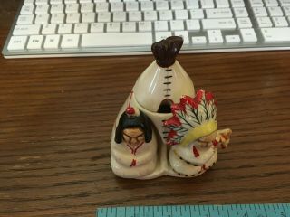 Teepee Indian Condiment Salt And Pepper Shakers No Damage