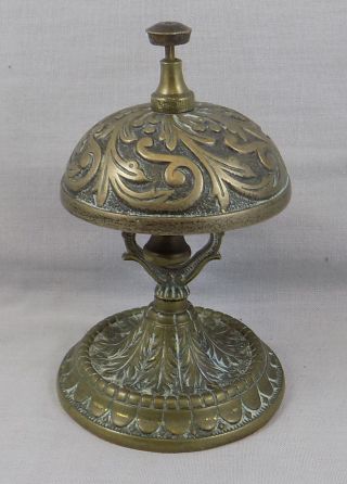 Ornate Shop Counter Or Hotel Reception Brass Desk Bell - Reg.  Des.  45761