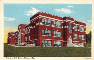 A56/ Glasgow Kentucky Ky Postcard C1930 High School Building