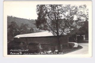 Rppc Real Photo Postcard West Virginia Covered Bridge Over Cheat River Route 50
