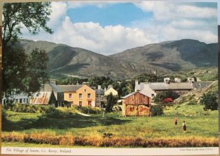 Irish Postcard Village Of Sneem An Tsnaim Ring Of Kerry Ireland John Hinde 2/234