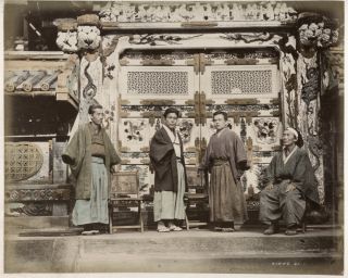C.  1880 Photo - Japan Men Outside Temple At Nikko Late Stillfried?