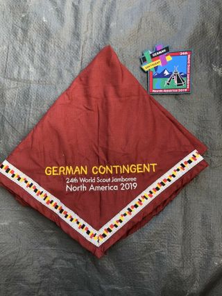 2019 World Scout Jamboree Wsj German Contingent Patch With Neckerchief