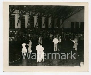 1950s B/w Photo Itazuke Air Force Base Japan Carnival Military Dance Usaf