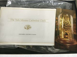 York Minster Cathedral Clock Franklin Unassembled Kit With Glass Case