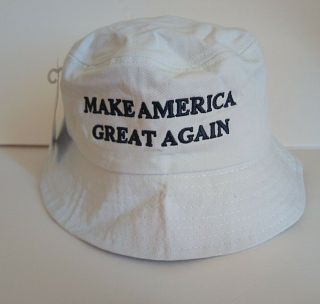 Maga President Donald Trump Make America Great Again Hat White Bucket Hat