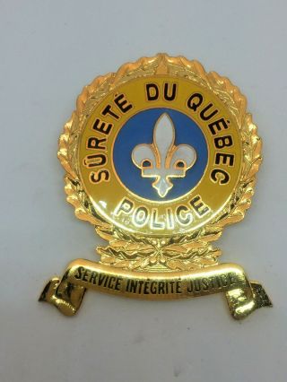 Sureté Du Québec Police Full - Size Cap Badge Obsolete 2