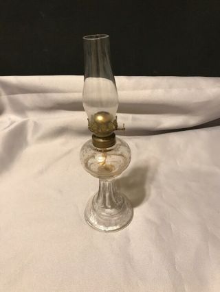Antique Rare " The Little Favorite " Miniature Oil Lamp Glass - 8.  5 " Tall (76j2)