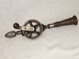 Vintage Made In Germany Eggbeater Style Hand Crank Drill And With 8 Drill Bits