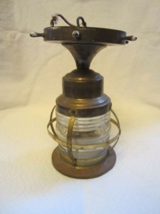 Vintage Nautical Metal Glass Ceiling Light Fixture Lamp