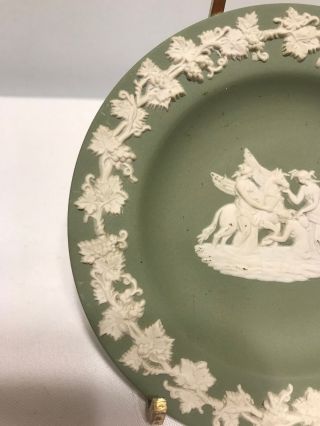 Vintage Wedgewood Green & White Jasperware Pegasus Plate 4 3/8 