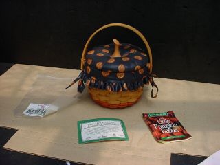 1997 Longaberger Little Pumpkin Basket 16021 Halloween Combo Lid & Liners