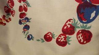 Vintage tablecloth,  heavy cotton,  1950 ' s colors and design, 6
