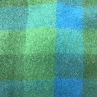 Pendleton VTG Robe Bag Wool Stadium Throw Blanket Case Blue Green Plaid K7B 7