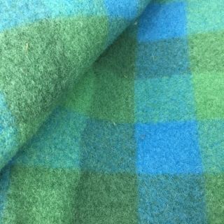 Pendleton VTG Robe Bag Wool Stadium Throw Blanket Case Blue Green Plaid K7B 8