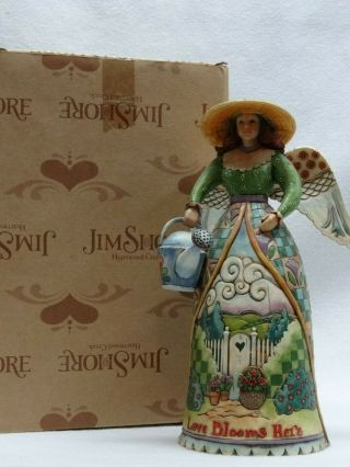 2007 Jim Shore Heartwood Creek To Garden Is Heavenly Angel W/ Watering Can 8.  5 " H