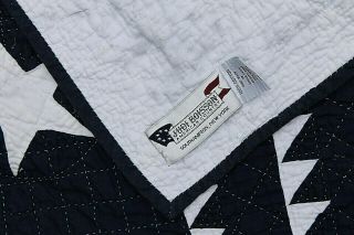 Judi Boisson Patriotic Stars Quilt Navy w White Stars Double Sawtooth pre owned 10